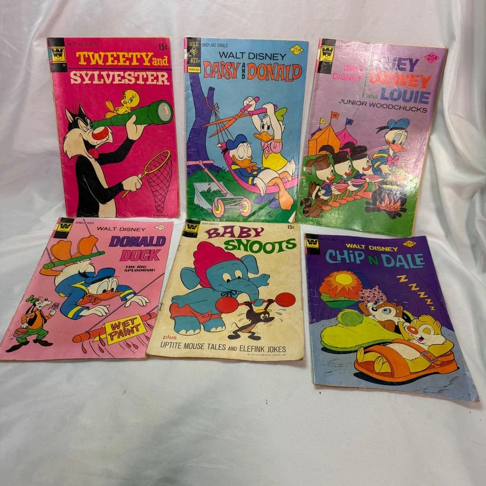 Vintage Walt Disney Gold Key Whitman Comic Book Lot of 6